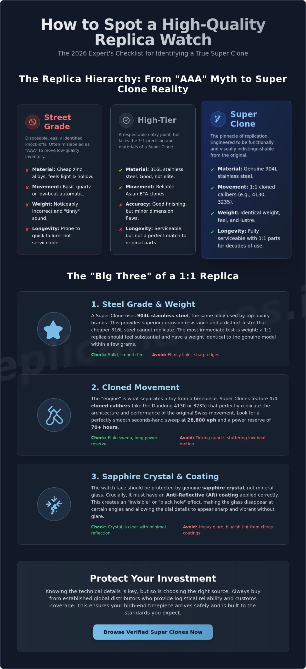 How to Spot a High Quality Replica Watch: The 2026 Expert Checklist