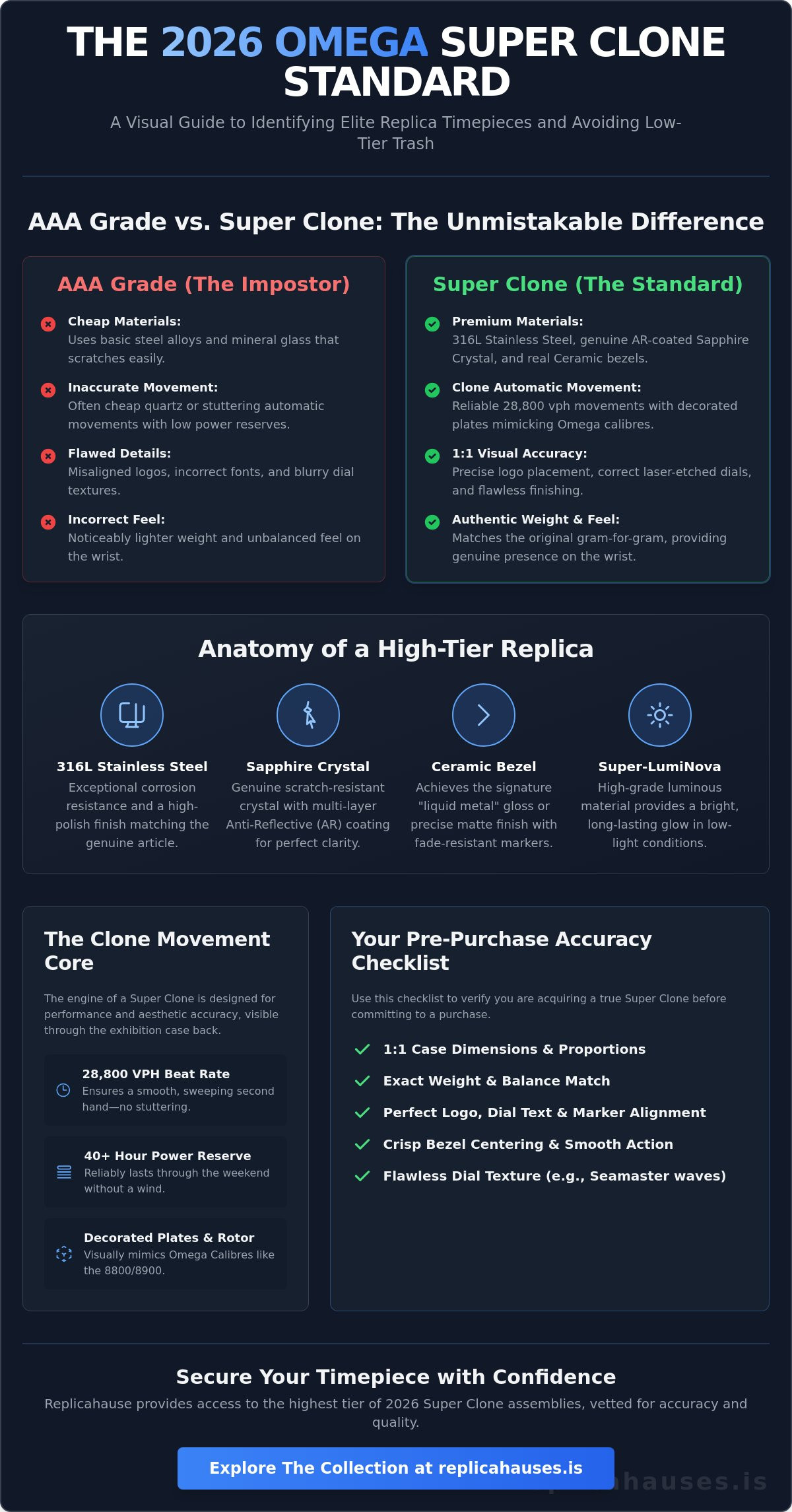 Omega Replica Watch: The 2026 Guide to Super Clone Accuracy and Quality