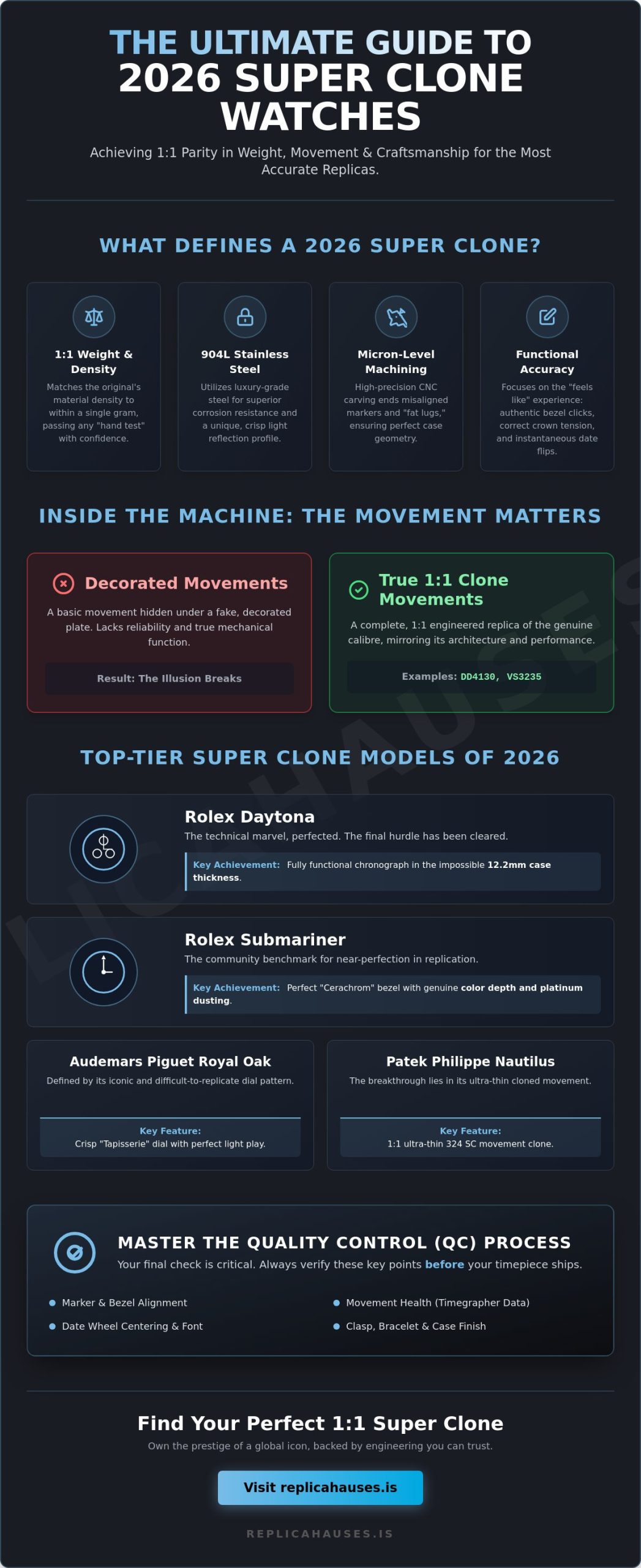 Most Accurate Replica Watches: 2026 Rankings for Super Clone Enthusiasts